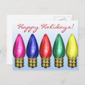 C9 de Vakantie van Kerstmis van Gloeilampen Feestdagenkaart (Voorkant / Achterkant)