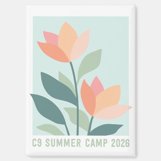 C9 Zomer Kamp 2026 Bloem Magneet (Voorkant)