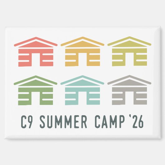C9 Zomer Kamp 2026 Hut Magneet (Voorkant)