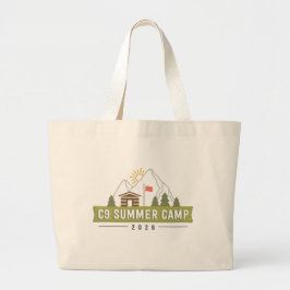 C9 Zomer Kamp 2026 Logo Boodschappentas Grote Tote Bag