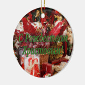 C Р тожедсop hetво! Vrolijk kerstfeest, Russisch g Keramisch Ornament (Links)