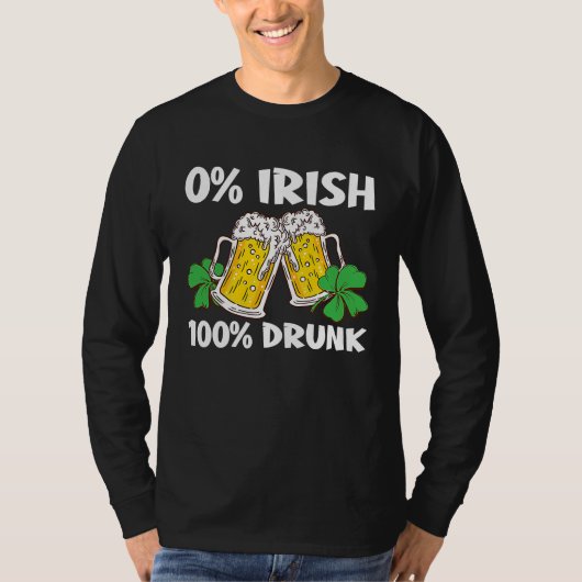 C 0 Iers 100 dronken St. Patrick's Day T-shirt (Voorkant)