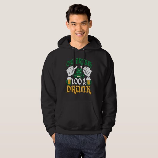 C  0 Irish 100 Drunk St Patrick's Day Hoodie (Voorkant volledig)