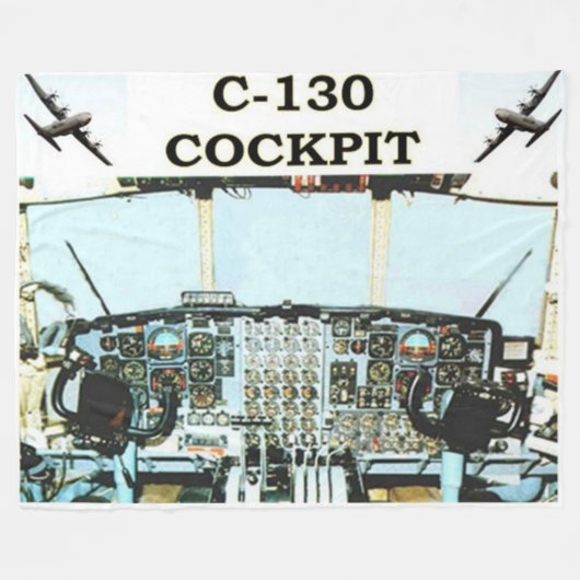 C-130 COCKPIT FLEECE DEKEN (Voorkant (Horizontaal))
