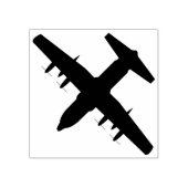 C-130 Hercules Airlift Plane Top Uitzicht Wood Sta Rubberstempel (Afrduk)