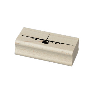 C-130 Hercules Airlift Vliegtuig Voorste Houten St Rubberstempel