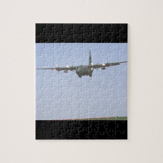 C-130 Hercules approach_Militair Vliegtuig Legpuzzel (Verticaal)