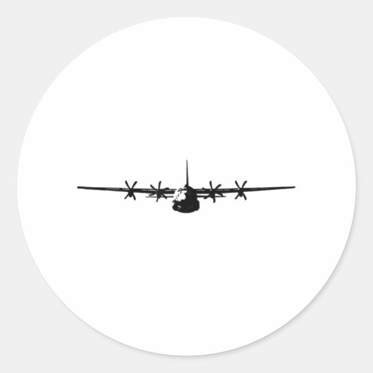 C-130 Hercules Military Aircraft Ronde Sticker (Voorkant)