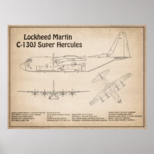 C-130 Hercules - Plannen SD Poster (Voorkant)
