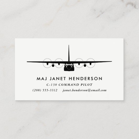C-130 Hercules professionele piloot Visitekaartje (Voorkant)