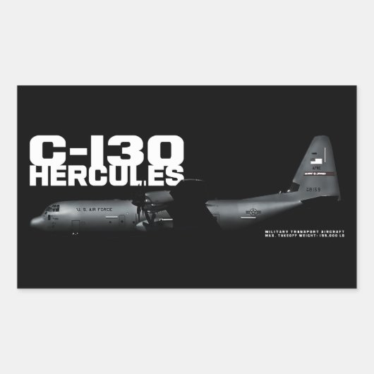 C-130 Hercules Rechthoekige Sticker (Voorkant)