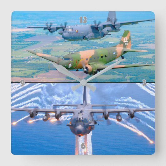 C-130 HERCULES SCHUTTERIJ VIERKANTE KLOK (Voorkant)