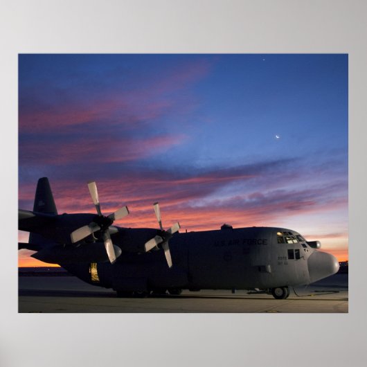 C-130 Hercules Sunset Poster (Voorkant)