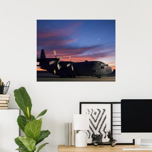 C-130 Hercules Sunset Poster (Thuiskantoor)
