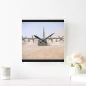 C-130 Hercules Transport_Militair Vliegtuig Vierkante Klok (Huis)