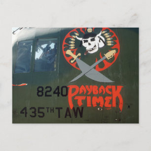 C-130 HERCULES TRANSPORT VLIEGTUIG NOSE ART BRIEFKAART