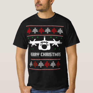 C-130-Hercules vliegtuig Oegly KerstSweater T-shirt