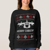 C-130-Hercules vliegtuig Oegly KerstSweater Trui (Voorkant)