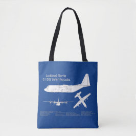 C-130 Hercules - Vliegtuigblauwdruk plannen ABD Tote Bag