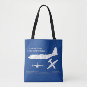 C-130 Hercules - Vliegtuigblauwdruk plannen ABD Tote Bag