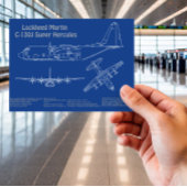 C-130 Hercules - Vliegtuigblauwdruk Plannen AD Briefkaart