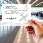 C-130 Hercules - Vliegtuigblauwdruk Plannen BD Briefkaart