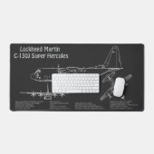 C-130 Hercules - Vliegtuigblauwdruk Plannen PD Bureaumat (Keyboard & Muis)