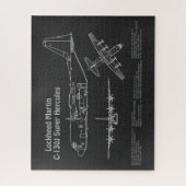 C-130 Hercules - Vliegtuigblauwdruk Plannen PD Legpuzzel (Verticaal)