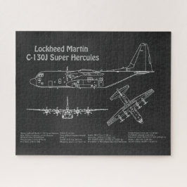 C-130 Hercules - Vliegtuigblauwdruk Plannen PD Legpuzzel