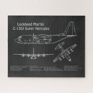 C-130 Hercules - Vliegtuigblauwdruk Plannen PD Legpuzzel