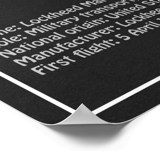 C-130 Hercules - Vliegtuigblauwdruk Plannen PD Poster (Hoek)