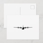 C-130 Militair Vliegtuig van Hercules Aankondigingskaart (Voorkant / Achterkant)