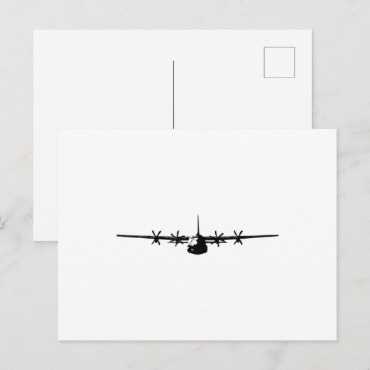 C-130 Militair Vliegtuig van Hercules Aankondigingskaart (Voorkant / Achterkant)