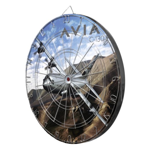 C-130 Militair vliegtuig van HERCULES Dartbord (Voorkant Rechts)