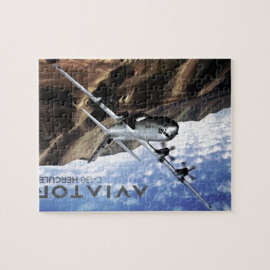 C-130 Militair vliegtuig van HERCULES Legpuzzel (Horizontaal)
