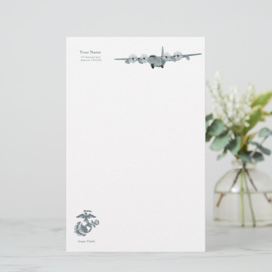 C-130 USMC Aviation Stationery Briefpapier (Staand voorkant)