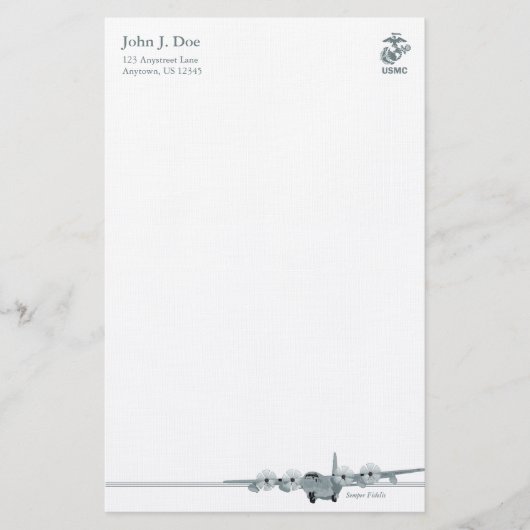 C-130 USMC Aviation Stationery Briefpapier (Voorkant)