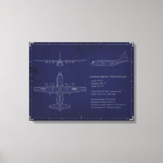 C-130H Blauwdruk op Canvas