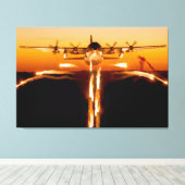 C-130H HERCULES 32x48 Canvas Afdruk (Insitu (Houten vloer))