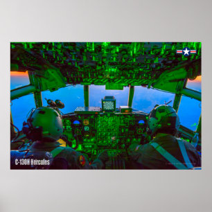 C-130H HERCULES COCKPIT POSTER