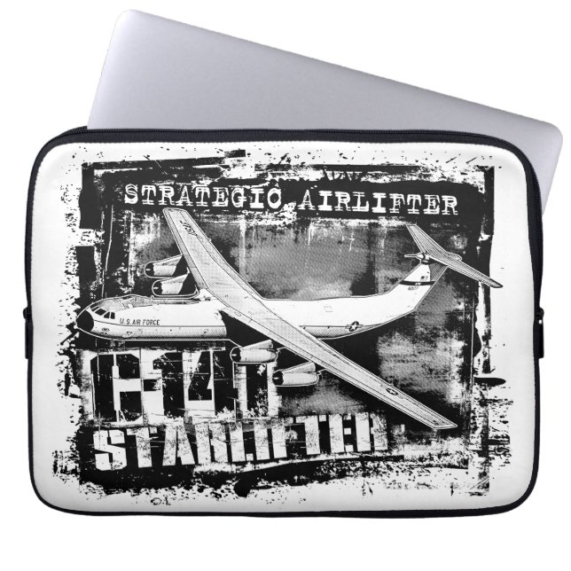 C-141 Starlifter Laptop Sleeve Electronics Bag (Voorkant)