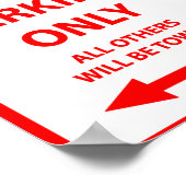 C-17 Alleen parkeertekens Poster (Hoek)