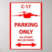 C-17 Alleen parkeertekens Poster (Voorkant)
