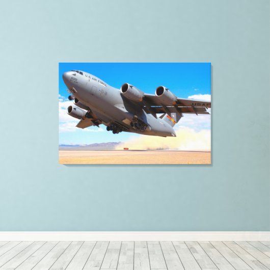 C-17 GLOBEMASTER III 24x36 Canvas Afdruk (Insitu (Houten vloer))