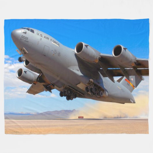 C-17 GLOBEMASTER III FLEECE DEKEN (Voorkant (Horizontaal))