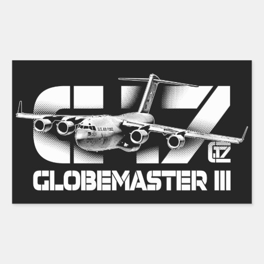 C-17 Globemaster III Rechthoek Stickers Sticker (Voorkant)