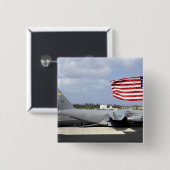 C-17 Globemaster III zit op de vlieglijn Vierkante Button 5,1 Cm (Voorkant /achterkant)