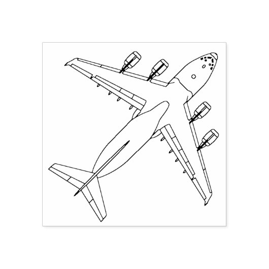 C-17 Globemaster Line Art Rubber Stempel (Afrduk)