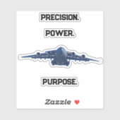 C-17 GLOBEMASTER PRECIES KRACHTIG DOELGERICHT STICKER (Vel)