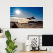 C-17 opstijgen van de droge meerbedding poster (Thuiskantoor)
